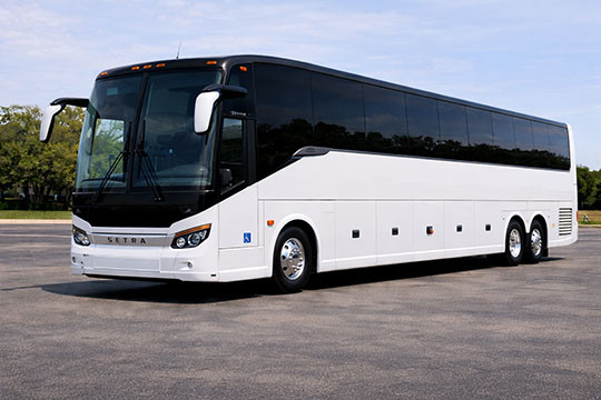56-passenger charter bus available for charter in Quincy, MA